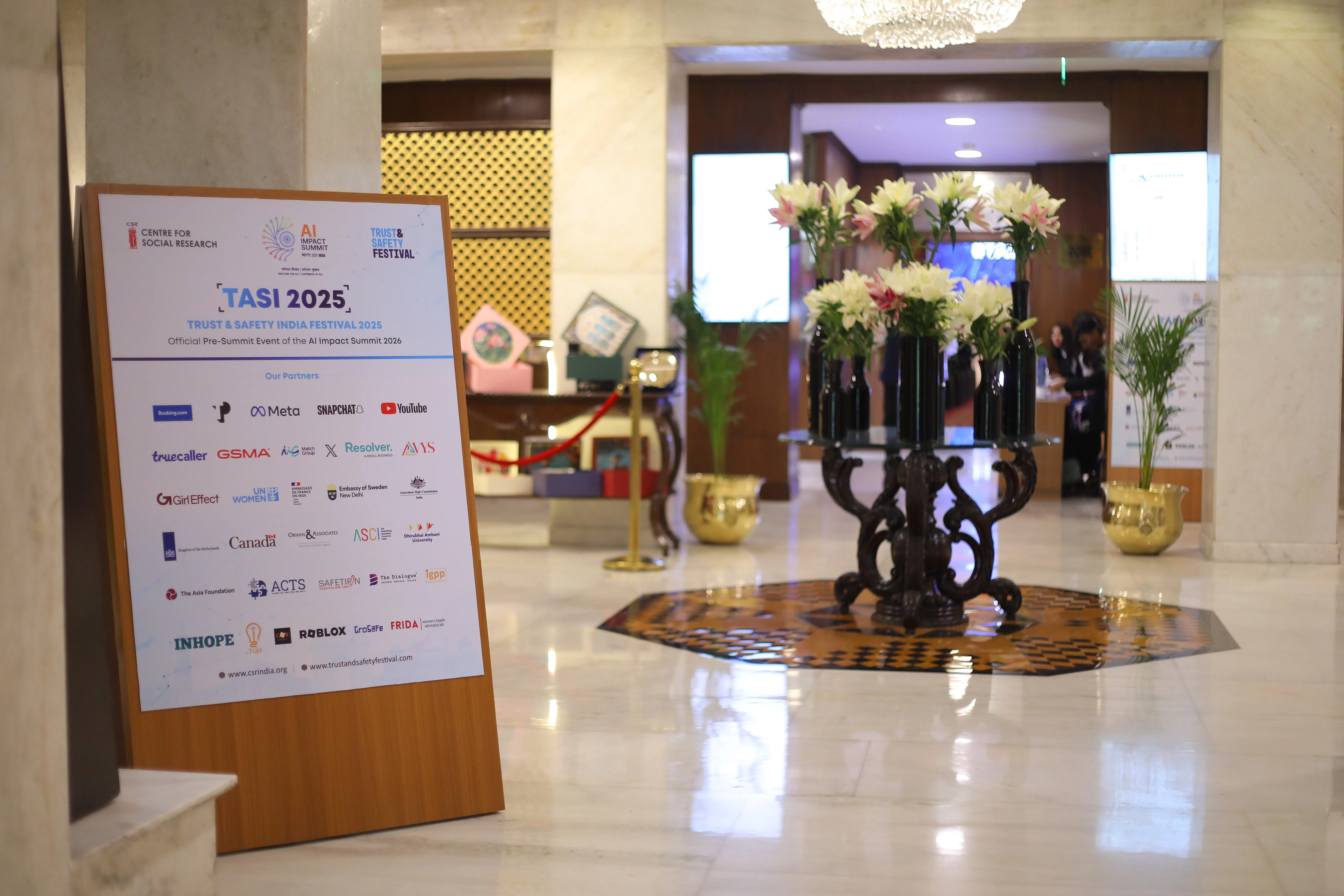 Festival entrance lobby and wayfinding area at TASI